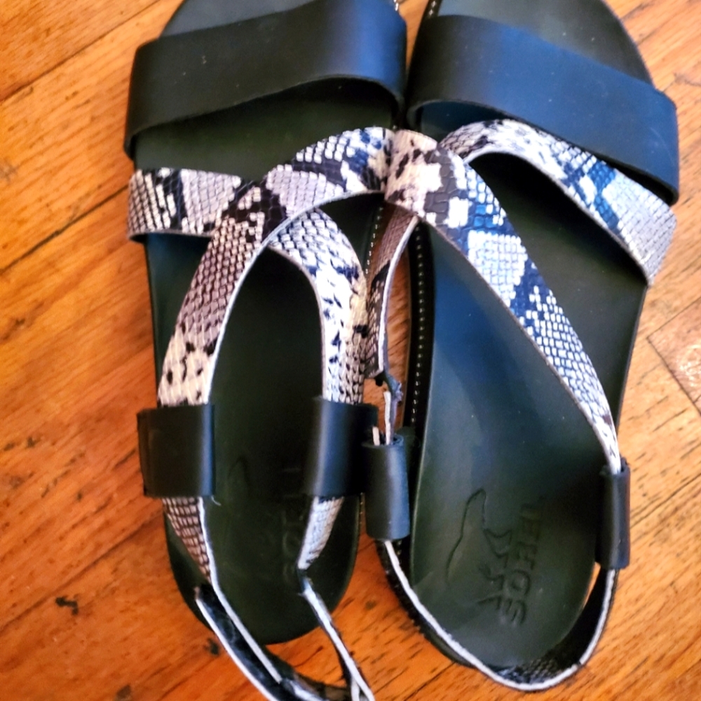 Sorel Roaming Sandal, Women’s Size 9 Black, gray, white